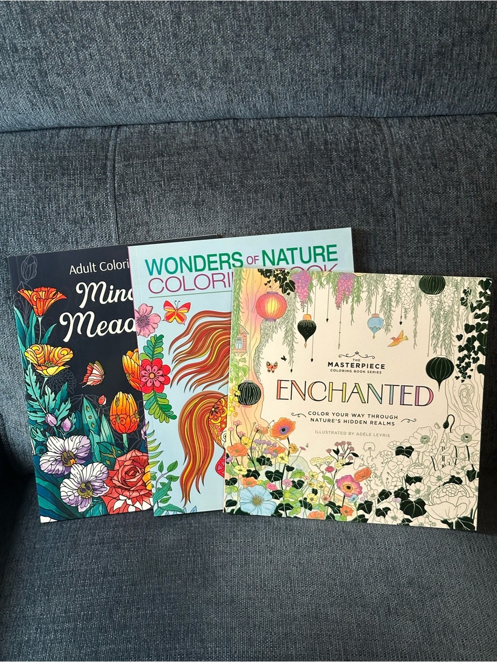 Set of 3 Coloring Books - Wonders of Nature, Enchanted & Mindfulness Meadows